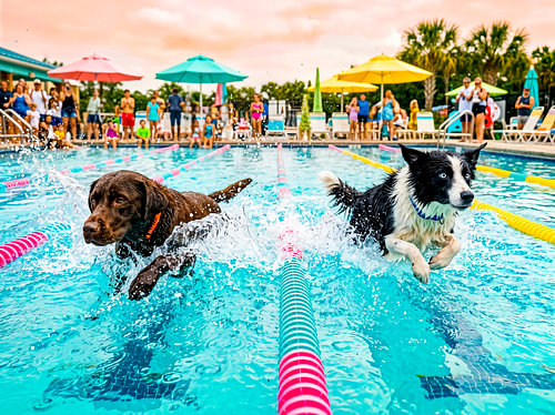 Zwemwedstrijd voor honden