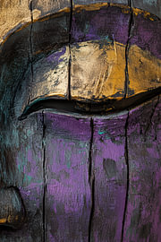 Visage de Bouddha abstrait en art zen contemporain sur Wilma Mesman