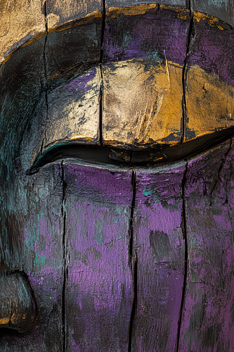 Abstract Buddha face in modern Zen wall art