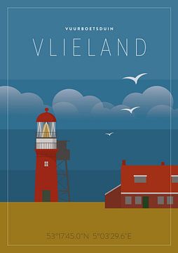 Vuurtoren van Vlieland op het vuurboetsduin