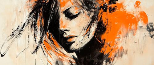 Feminine Schönheit in Schwarz und Orange