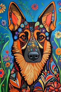 Bunter Schäferhund