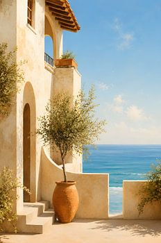 Mediterranean Coastal Terrace Morning