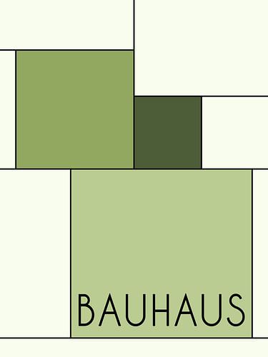 Bauhaus, Green Blocks by Hilde Remerie Photography and digital art