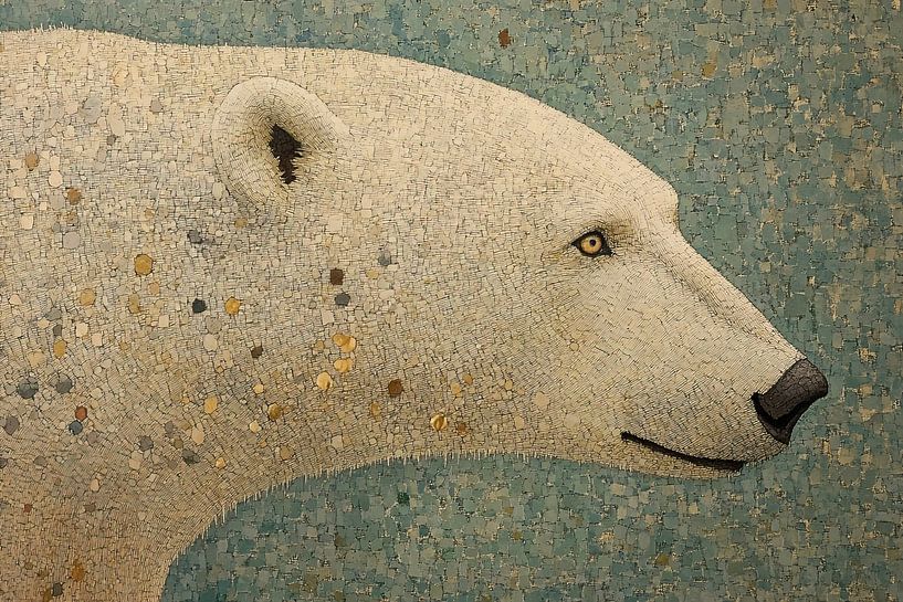Polar Bear | White Polar Bear Mosaic by Modern Collection