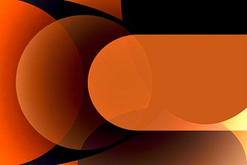Modern Abstrakt Bogen Geometrisch Organisch Meditativ Orange