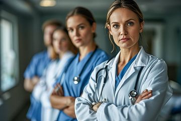 Portret van een medisch team in een ziekenhuis van Animaflora PicsStock