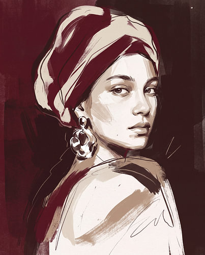 Burgundy woman