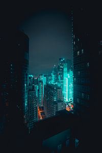 Futuristische nacht in Hong Kong van Mickéle Godderis