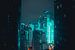 Futuristische Nacht in Hongkong von Mickéle Godderis