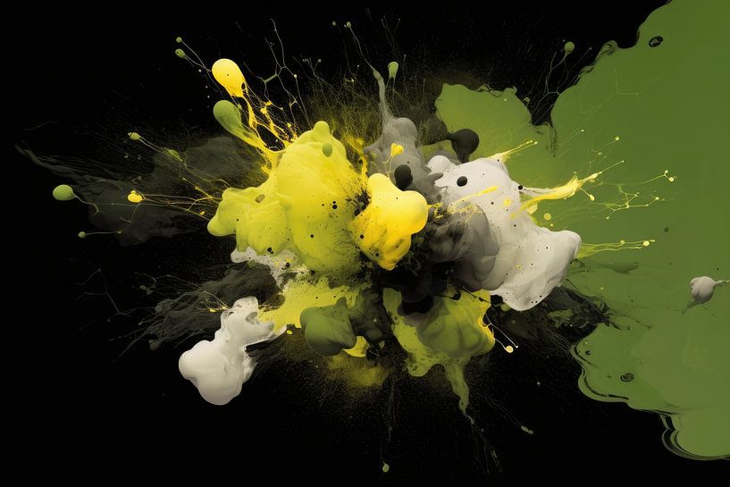 Vert, jaune et blanc Explosion de passion par Digitale Schilderijen