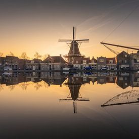 Mill De Vlijt in Meppel reflected with sunset by KB Design & Photography (Karen Brouwer)