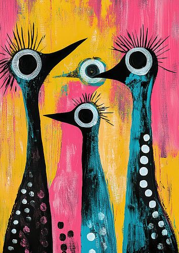 Bunter Vogel | Fröhlich Bunter Vogel Kunstwerk