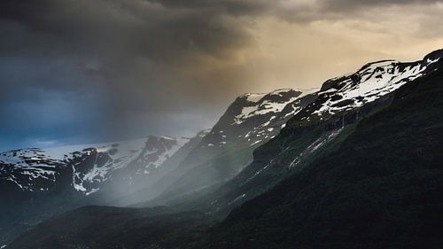 Rainfall in the Hardanger fjord - Norway