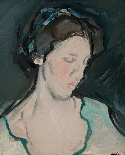 Samuel John Peploe - Portrait of a young woman, probably Peggy MacRae by Peter Balan