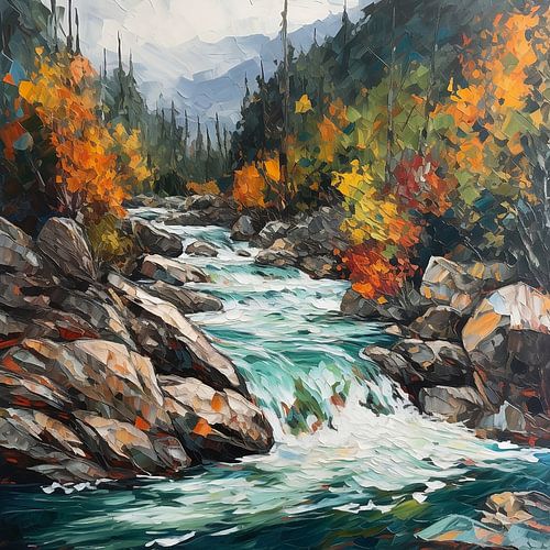 Rivier landschap in de herfst