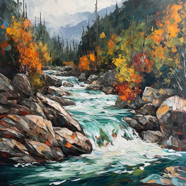 River landscape in autumn by TheArtfulGallery