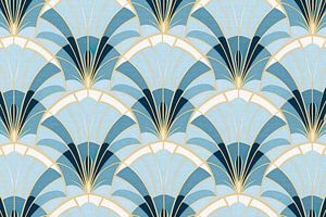 Art-Deco-Motiv in Blau
