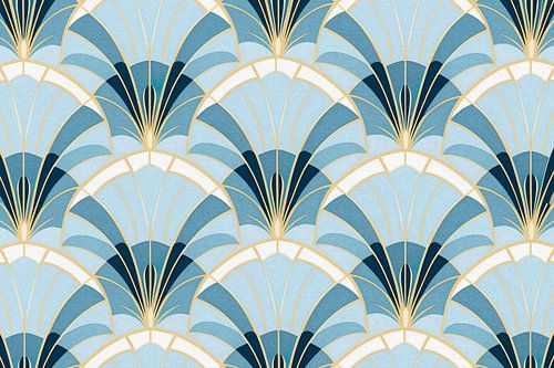Art Deco Motief in blauw