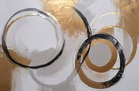 Overlapping Golden and Black Circles