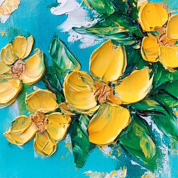 Radiant yellow floral splendour by Poster Art Shop