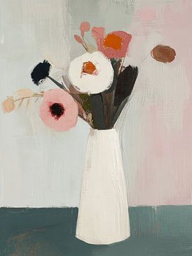 Modern stilleven met bloemen van Japandi Art Studio