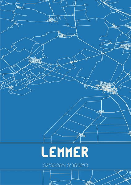 Blueprint | Map | Lemmer (Fryslan) by Prints of Place