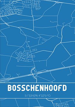 Blaupause | Karte | Bosschenhoofd (Nordbrabant) von Rezona