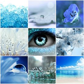 blauwe collage van Marja Hoebe
