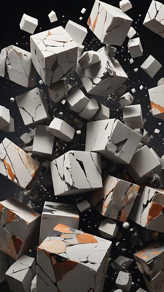 Explosive Fragmentation of Geometric Cubes by Bart Veeken