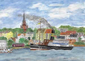 De haven van Flensburg met de Alexandra van Sandra Steinke