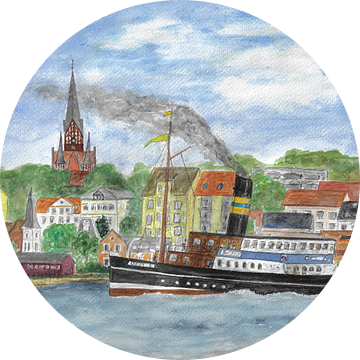 De haven van Flensburg met de Alexandra van Sandra Steinke