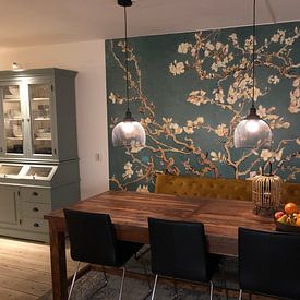 Customer photo: Almond blossom by Vincent van Gogh (deep green), as wallpaper