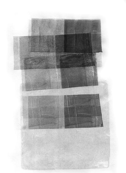 Abstract black and white surfaces and lines. Ink, monotype. by Dina Dankers