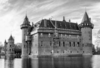 Zwart wit Panorama van Kasteel de haar