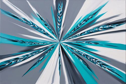 Art abstrait aux accents bleus