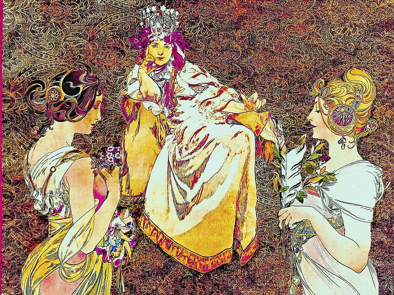 The Queen by Alfons Mucha. by Ineke de Rijk