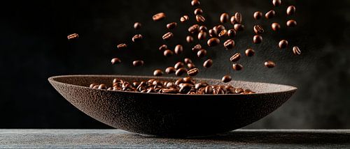 Koffiebonen in de lucht - Elegante beweging