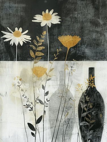 Stilleven illustratie in Japandi stijl