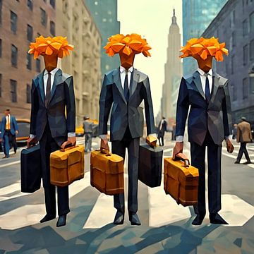 Orange Flowermen by Gert-Jan Siesling