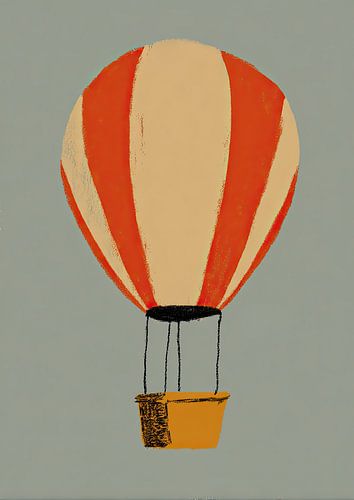 Minimalist hot air balloon in sage green