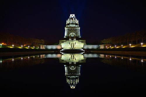 Gezicht op het Volkerenslagmonument in Leipzig