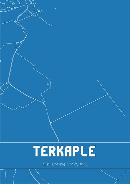 Blueprint | Map | Terkaple (Fryslan) by Prints of Place