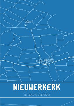 Blauwdruk | Landkaart | Nieuwerkerk (Zeeland) van Rezona