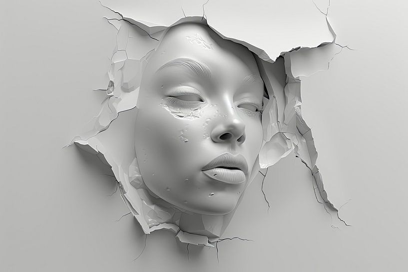 Digital abstract portrait from the wall to the wall by Egon Zitter