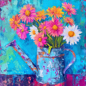 Watering can full of Joy by Vlindertuin Art