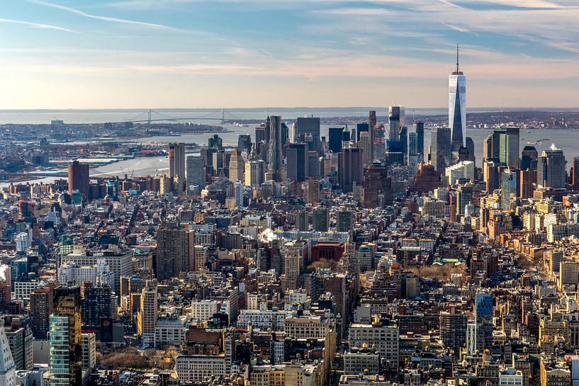 Uitzicht over Manhattan, New York City van Jasper den Boer
