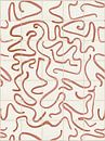 Moderne und abstrakte Linien auf einem Kachelmuster, beige - braun von Mijke Konijn Miniaturansicht