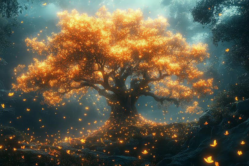 peinture spirituelle arbre de vie par Egon Zitter