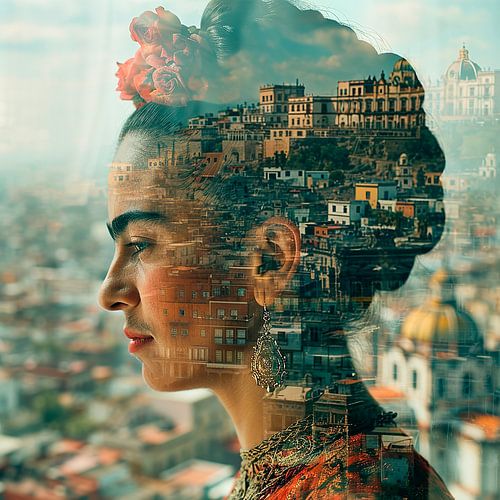 A.I. art. Frida zijaanzicht